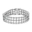 Pulsera de eslabones florales de diamantes de 18K oro blanco 7.5 Cttw