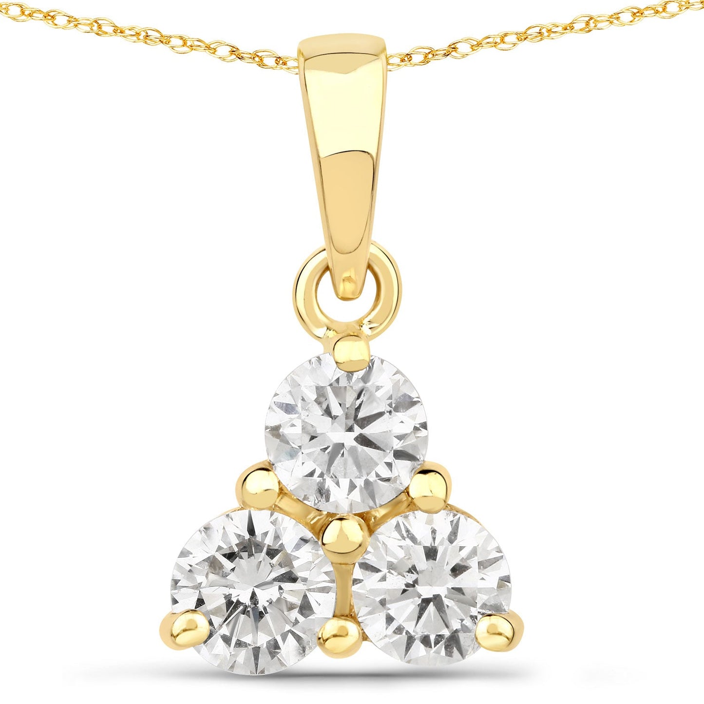 0.75 Carat Lab Grown Diamond Pendant in 14K Yellow Gold