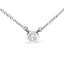 Collier Pendentif Solitaire en Diamant Monté en Bézel en Or Blanc 10K