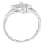Anillo de Promesa con Cruz y Corazón Acentuado con Diamantes de Oro Blanco de 10K - Talla 7