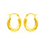 14k Yellow Gold Polished Oval Hoop Earrings
