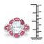 3.54 Carat Aquamarine, Ruby & White Topaz Sterling Silver Ring