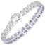 Bracelet en Tanzanite et Saphir Blanc de 7,02 Carats