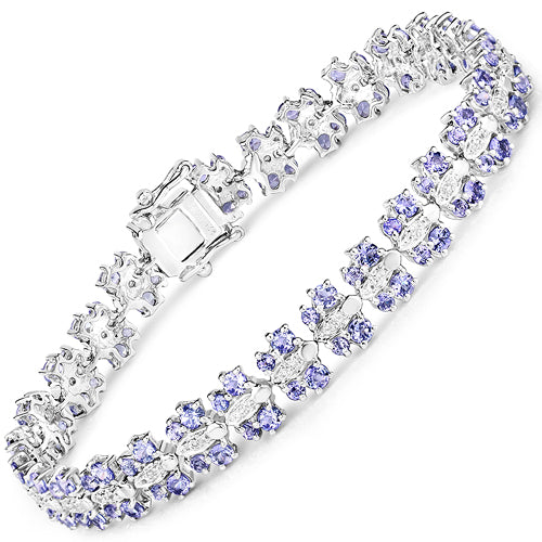 Bracelet en Tanzanite et Saphir Blanc de 7,02 Carats
