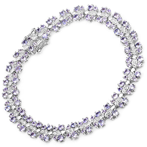 Bracelet en Tanzanite et Saphir Blanc de 7,02 Carats