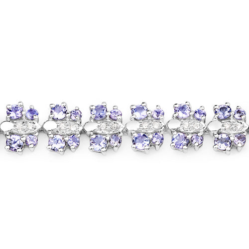 Bracelet en Tanzanite et Saphir Blanc de 7,02 Carats