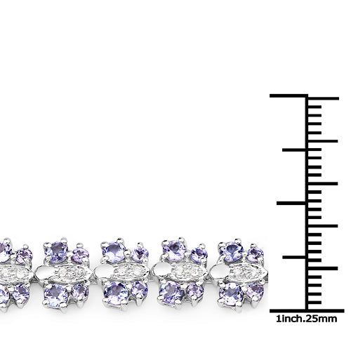 Bracelet en Tanzanite et Saphir Blanc de 7,02 Carats