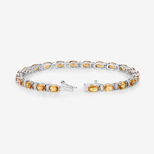 Pulsera de Zafiro Naranja y Diamante de 12.33 Quilates