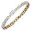 Pulsera de Zafiro Naranja y Diamante de 16.73 Quilates en Oro Blanco de 14K