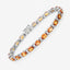 Pulsera de Zafiro Naranja y Diamante de 16.73 Quilates en Oro Blanco de 14K