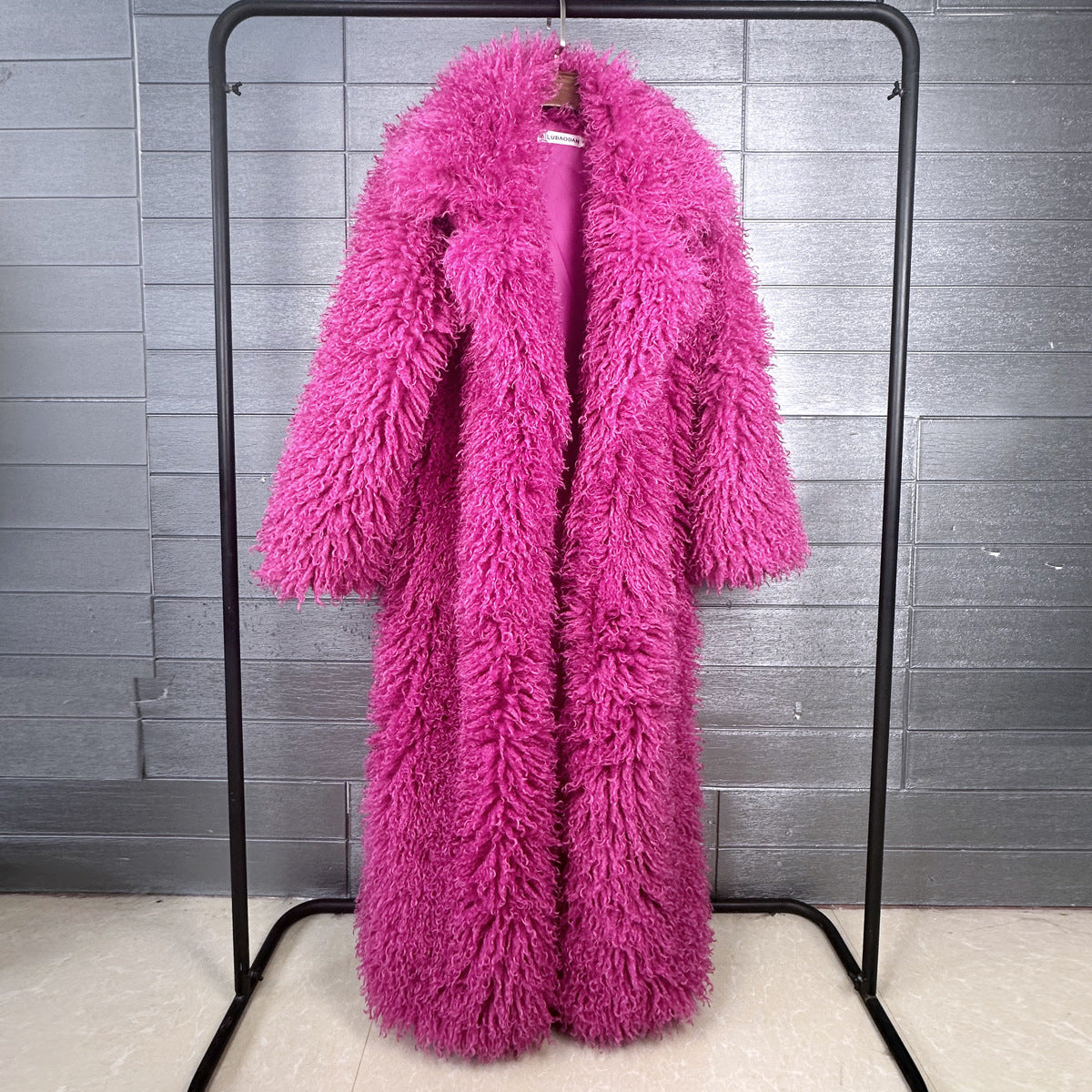 Womens Elongated Wool Coat With Tailored Lapel