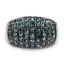 Anillo de Compromiso de Diamantes Azules y Blancos de 0.83 Quilates en Plata de Ley