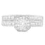 Bague de fiançailles en diamant taille ronde en or blanc 14K 1 ct. TDW