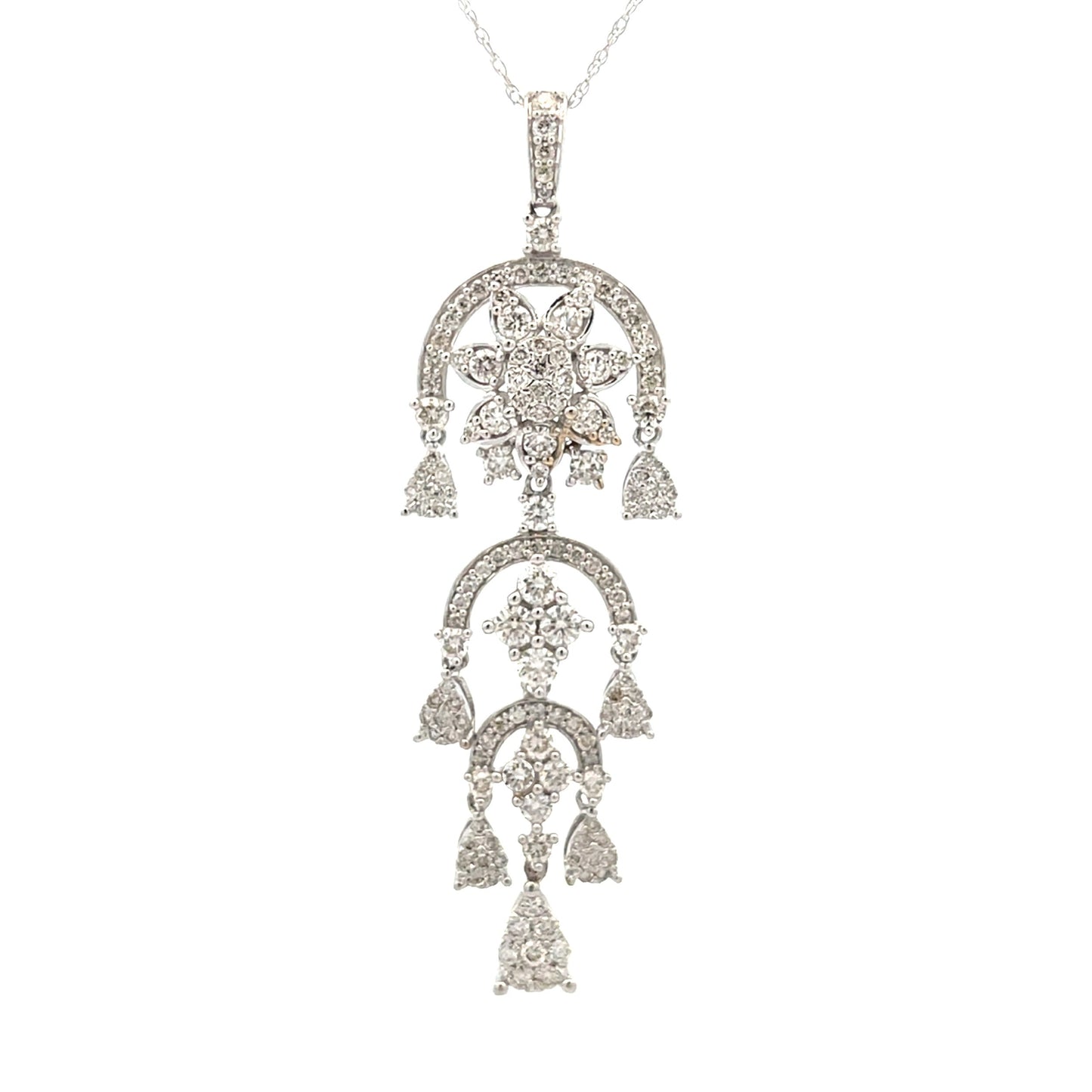 Pendentif de mode en diamant naturel de 1,50 ct en or blanc 14KT