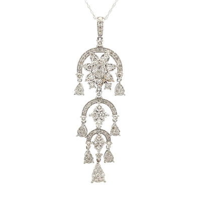 Pendentif de mode en diamant naturel de 1,50 ct en or blanc 14KT
