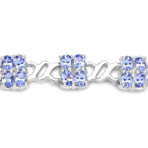 Bracelet en argent sterling .925 avec tanzanite véritable de 8,16 carats