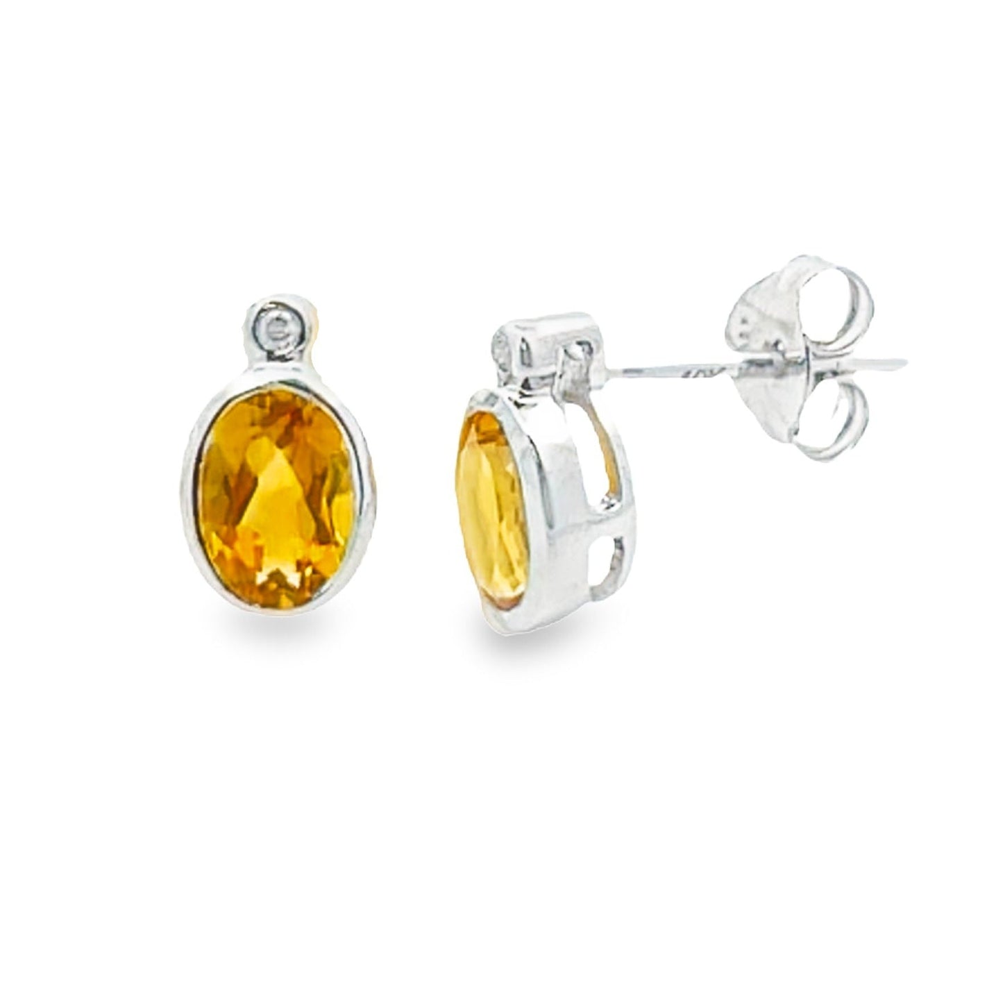 .79ct Pendientes de Diamante de Citrino en Oro Blanco de 10KT