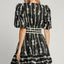 Elegant Black Ribbon Print Dress for Women