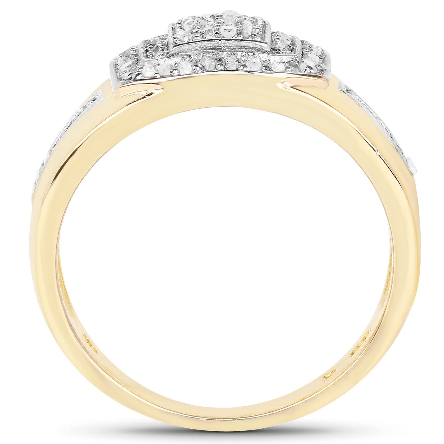 14K Yellow Gold Plated Diamond Engagement Ring