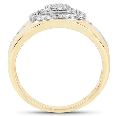 Bague de fiançailles en or jaune 14 carats plaqué diamant