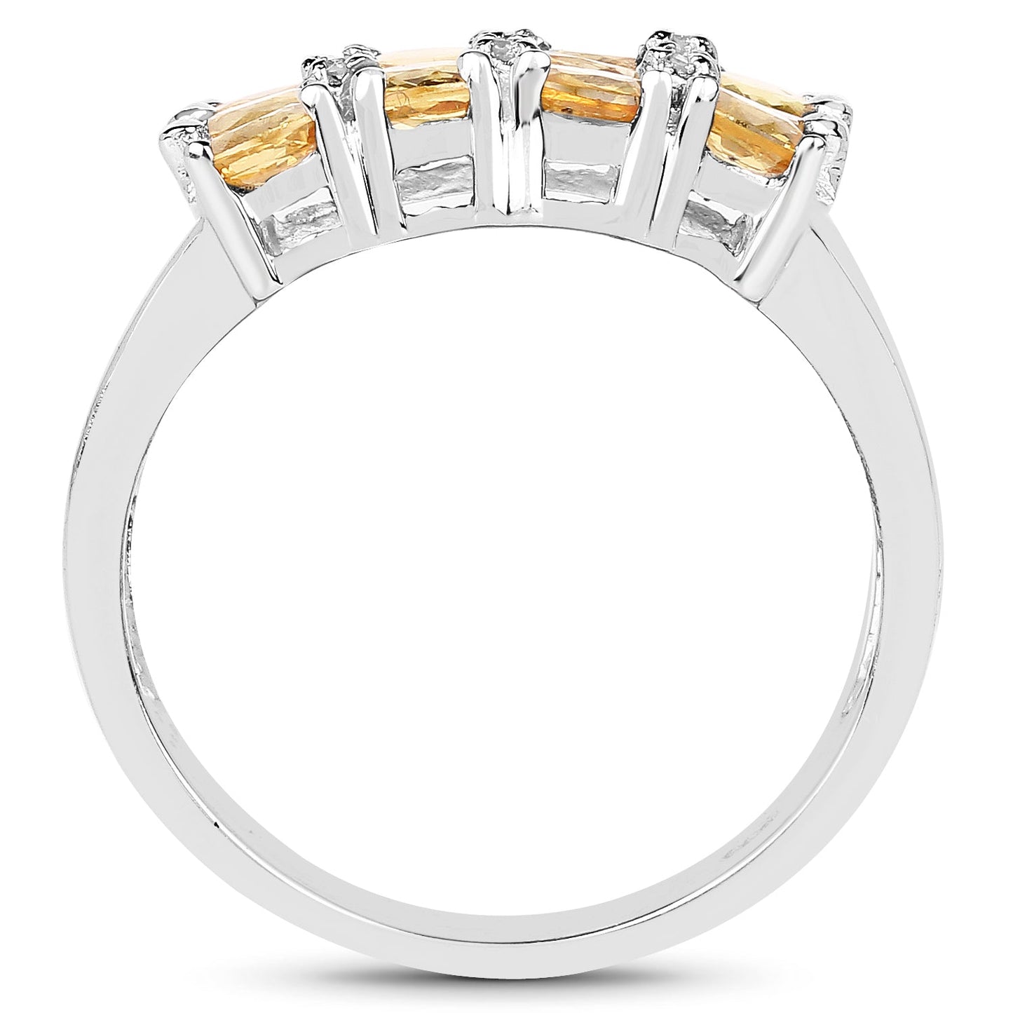 Bague de fiançailles en argent sterling avec saphir jaune de 2,67 carats et diamants