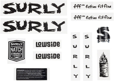 Ensemble d'autocollants pour cadre Surly Lowside - Noir