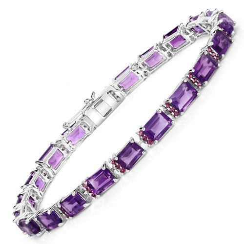 Bracelet en améthyste et grenat rhodolite de 21,84 carats
