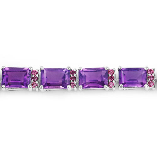 Bracelet en améthyste et grenat rhodolite de 21,84 carats
