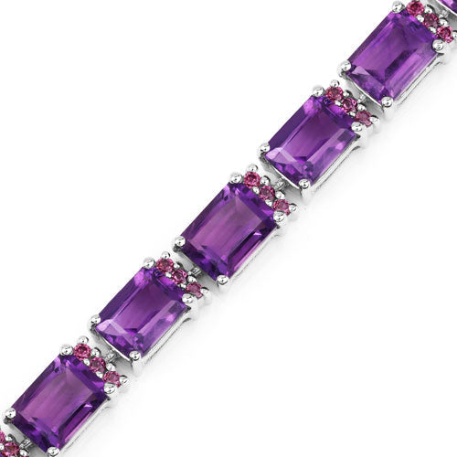 Bracelet en améthyste et grenat rhodolite de 21,84 carats