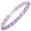 19.19 Carat Genuine Amethyst and Tanzanite Sterling Silver Bracelet