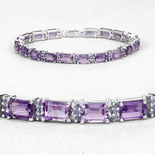 Bracelet en améthyste et grenat rhodolite de 21,84 carats