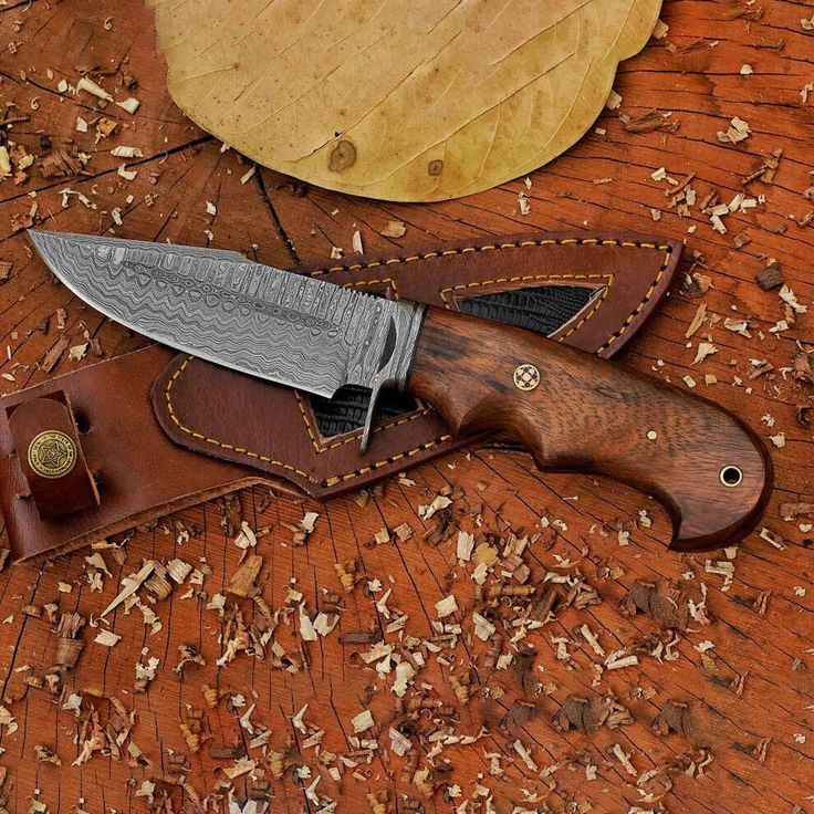 Premium Custom Damascus Steel Hunting Knife with Elegant Rosewood Handle – 10" | KBS Knives - Korvel