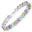 Pulsera de plata esterlina .925 de múltiples piedras genuinas de 23.46 quilates