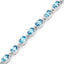 7.92 Carat Genuine Blue Zircon .925 Sterling Silver Bracelet