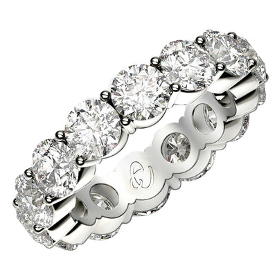 Round Cut Lab Grown Diamond Eternity Ring in 14k White Gold