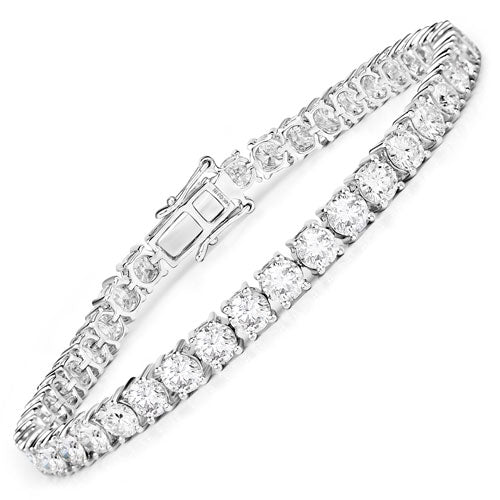10.00 Carat Lab Grown Diamond Tennis Bracelet in 14K White Gold