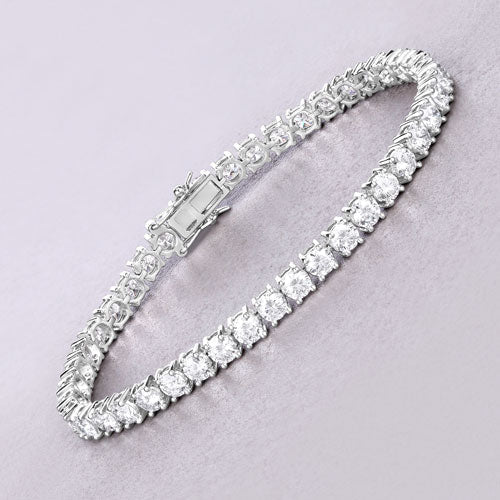 10.00 Carat Lab Grown Diamond Tennis Bracelet in 14K White Gold