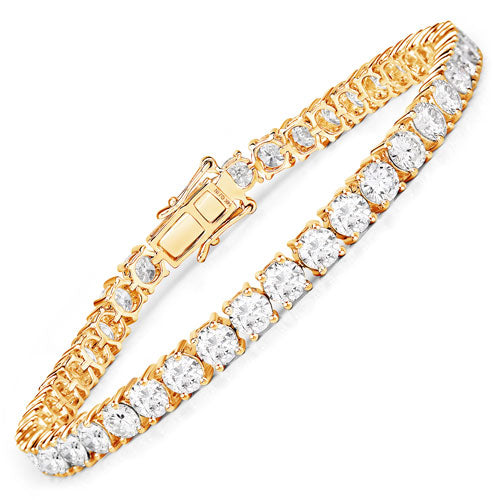 Bracelet en diamant cultivé en laboratoire de 10,00 carats en or jaune 14K