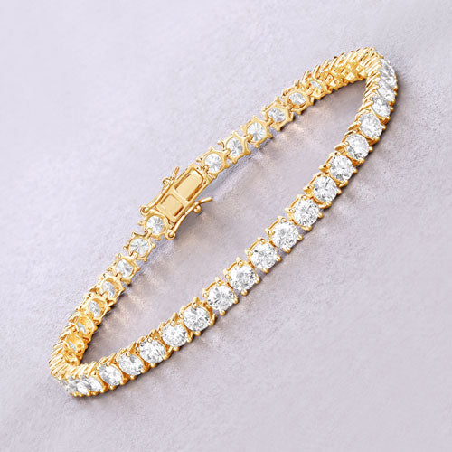 Bracelet en diamant cultivé en laboratoire de 10,00 carats en or jaune 14K