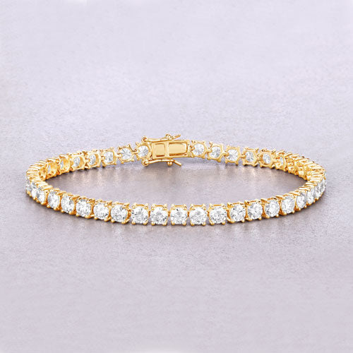 Bracelet en diamant cultivé en laboratoire de 10,00 carats en or jaune 14K