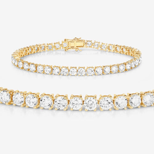 Bracelet en diamant cultivé en laboratoire de 10,00 carats en or jaune 14K