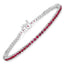 Bracelet en argent sterling .925 avec rubis véritable de 3,35 carats
