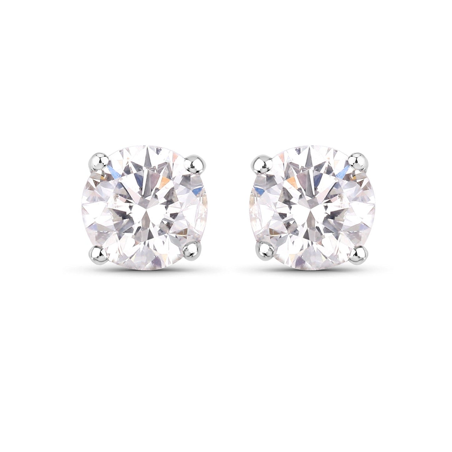 Boucles d'oreilles en diamant blanc véritable de 0,54 carat en or blanc 14K