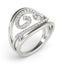Swirl Design Diamond Ring in 14k White Gold