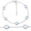 Bracelet en argent sterling avec topaze bleue véritable de 5,00 carats