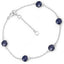 Bracelet en argent sterling avec saphirs bleus de 5,00 carats