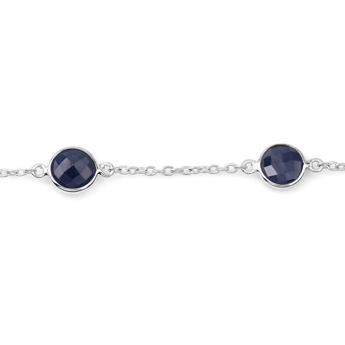 Bracelet en argent sterling avec saphirs bleus de 5,00 carats
