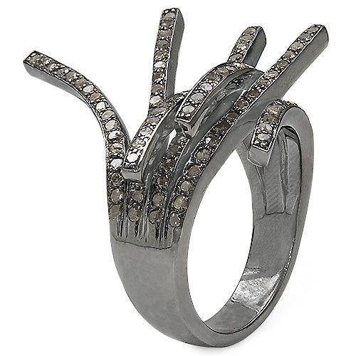 Bague de fiançailles en argent sterling .925 avec diamant TLB de 1,53 carat