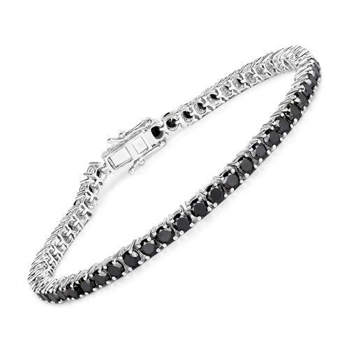 5.40 Carat Genuine Black Diamond Sterling Silver Bracelet