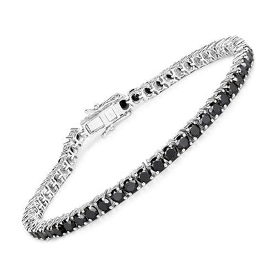 Bracelet en argent sterling avec diamant noir véritable de 5,40 carats
